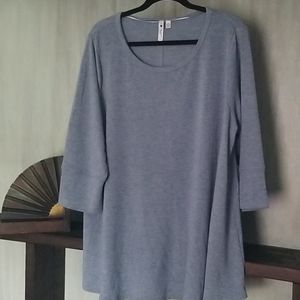 Light Blue 3/4 Sleeve Plus Size Tshirt
